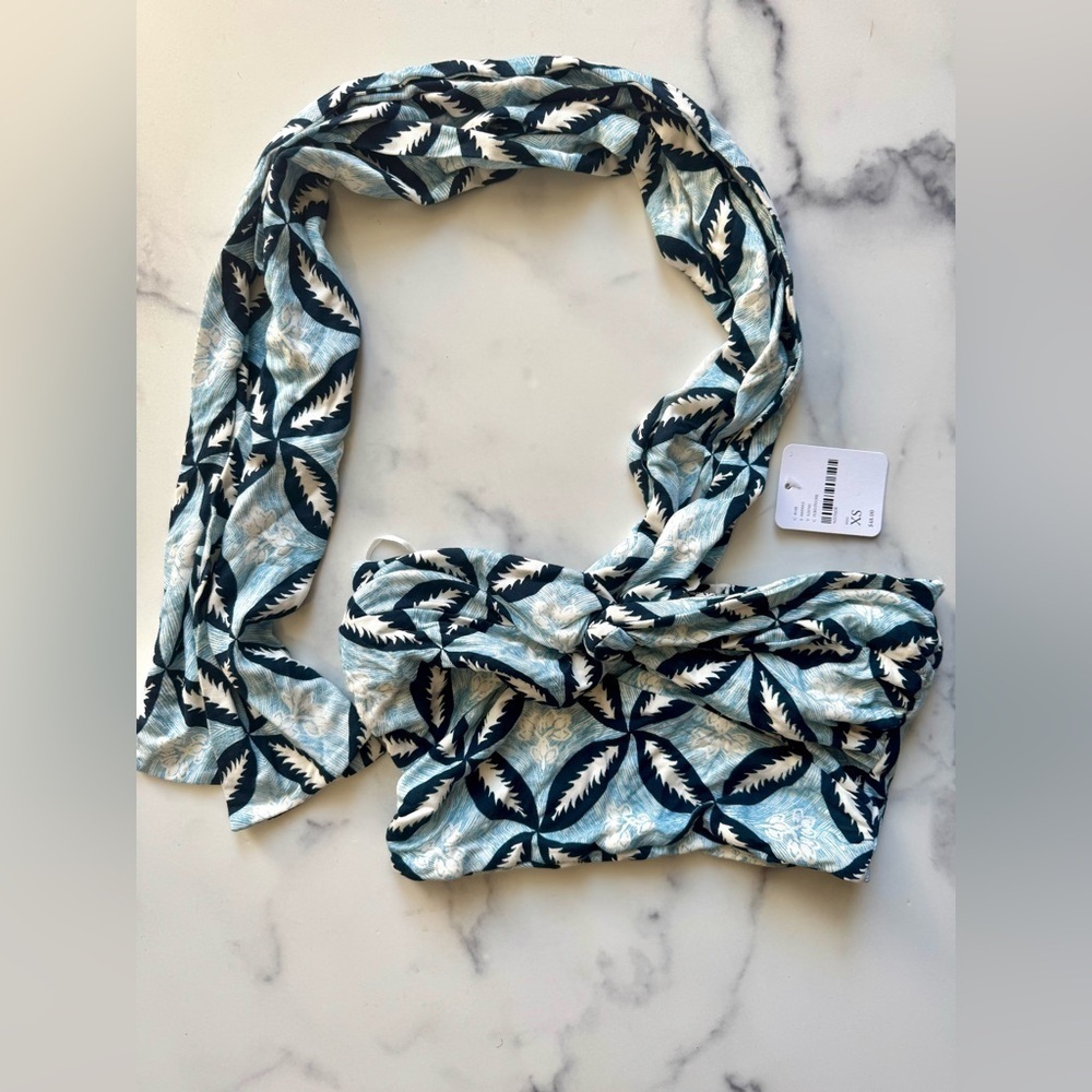 Free People Boho Leaf Print Bandeau Halter Top, XS, NEW WITH TAGS
